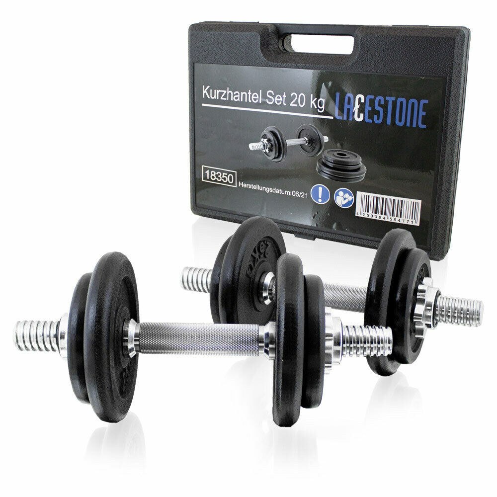 Nastavitelné činky sada 20 kg Lacestone litinové pro silový trénink M18350
